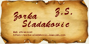 Zorka Sladaković vizit kartica